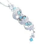 ネックレス レディース プラチナ ダイヤモンド パライバトルマリン