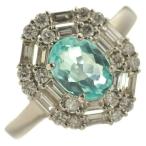 指輪 レディース パライバトルマリン リング プラチナ ダイヤモンド Pt900