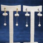 ショッピングパール イヤリング ネジバネ式 揺れる パール シンプル