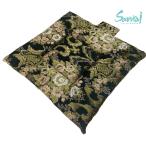 金華山 座布団 トラック用品 クッション 花かご シリーズ グリーン 緑 デコトラ ざぶとん 40×40cm ストッパー付き 長距離 乗用車 軽トラック 軽自動車 いすゞ