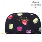 ラデュレ 小物 レディース ポーチ マカロン柄 コスメポーチ ブラック LADUREE ladies 贈り物