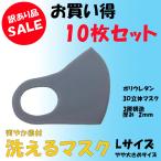 洗えるマスク　グレー　Ｌサイズ　10枚セット　3層構造　柔らかマスク