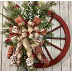 クリスマス リース デコレーション クリスマス リース リスマス ちょう結び リース 秋 リース 玄関 ドア用 木製 リース 屋内 屋外用