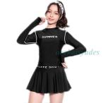 水着 女の子 水着 競泳 ラッシュガード 水着 長袖 セパレート 2点セット 水着 女の子 UVカット 日焼け防止 ジュニア フィットネス
