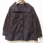 ショッピングバーバリー #anc バーバリー BURBERRY コート ショートコート ジャケット 44 茶系 光沢 日本製 大きいサイズ レディース [722539]