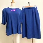 #snc три год склон выставить две части M темно-синий крепдешин задний Zip короткий рукав цветок узор женский [742428]