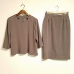 #anc три год склон солнечный nen The ka выставить M светло-коричневый тон две части крепдешин задний Zip длинный рукав женский [752615]