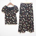 #spc Pink House PINKHOUSE выставить M чёрный серия две части пуховка рукав лента Cherry цветочный принт женский [762031]