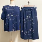 #spcsisendouhitosi Tamura поэзия .. выставить две части темно-синий крепдешин . приятный koma короткий рукав ремень имеется женский [775462]