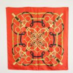 #apzt Hermes HERMES шарф красный Eperon d'or желтый золотой. . машина Calle 90 шелк женский [795329]