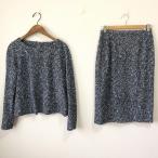 #anc Leilian Leilian выставить 9 темно-синий серия белый две части cut and sewn юбка общий рисунок женский [827715]