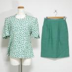 #snc Jun asidajunashida выставить короткий рукав общий рисунок лен . колено длина 9 белой серии зеленый женский [832964]