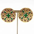 #anzaji van si.GIVENCHY серьги Gold зеленый Circle Vintage женский [833576]