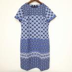 #snc レリアン Leilian ワンピース 11 青系 紺 半袖 柄 バックジップ タグ付き 美品 レディース [850035]