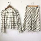 #wnc Leilian Leilian выставить 13 слоновая кость чёрный большой размер в клетку твид задний Zip flair женский [851756]