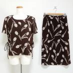 #snc Leilian Leilian выставить короткий рукав колено длина цветочный принт тюльпан 9 светло-коричневый тон женский [857534]