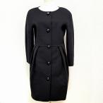 #wnc エンポリオアルマーニ EMPORIOARMANI コート 42 黒 カシミヤ混 ノーカラー 大きいサイズ レディース [874455]