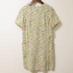 #anc アンテプリマ ANTEPRIMA ワンピース 38 緑 黄 紺 半袖 ツイード ラメ フリンジ レディース [880598]