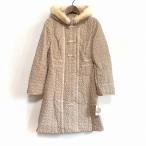 #wnc гарантия Lee Visconti GALLERY VISCONTI пальто 2 бежевый внешний с хлопком с капюшоном . мех с биркой прекрасный товар женский [882174]