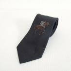 #anztdo Mini k Франция DominiqueFrance галстук чёрный серия Crown шелк верховая езда вышивка Франция производства прекрасный товар мужской [884280]