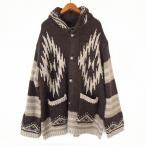 ショッピングカウチン #wnc イチ ICHI カーディガン 茶系 カウチン ニット 総柄 アルパカ混 レディース [885625]