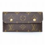 #apze ルイヴィトン LOUISVUITTON キーケース コインケース ミュルティクレ ラバ 茶 モノグラム 美品 [892498]