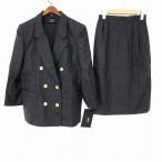 #wnc Leilian Leilian юбка костюм 9 темно-серый две части боковой застежка-молния золотой кнопка альпака . женский [893644]