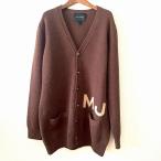 #wnc マークジェイコブス MARCJACOBS カーディガン M こげ茶 羊毛 ニット ロゴ レディース [900316]