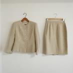 #wnc 10 . pra The JujinPlaxaCOUTURE юбка костюм 40 бежевый украшен блестками женский [910020]