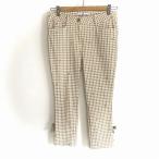 #anc гарантия Lee Visconti GALLERYVISCONTI брюки 2 светло-коричневый белый orange проверка лента капри с биркой прекрасный товар женский [913259]