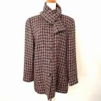 #wnc Leilian Leilian пальто 13+ чёрный розовый no color твид Италия производства ткань muffler имеется большой размер женский [924607]