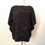 #snc シセンドウ ヒトシタムラ 詩仙堂 カットソー  黒 ベージュ ちりめん 水玉 ドット ドルマン レディース [925307]