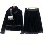 #wnc импортированный автомобиль rosaimport Rossa выставить 44 чёрный две части велюр style flair большой размер шелк . женский [932404]