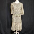 #anc アルバロッサ インポートロッサ ALBA ROSSA import Rossa セットアップ 42 ベージュ系 ペイズリー柄 麻混 七分袖 レディース [932424]