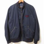 #anc パパス Papas ブルゾン ジャンパー M 紺 ジップアップ ロゴ メンズ [936262]