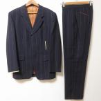 #anc ポールスミス PaulSmith シングルスーツ 紺 S3B 背抜き ストライプ メンズ [938293]