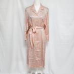 ショッピングイヴサンローラン #anc イヴサンローラン Yves Saint Laurent M ピンク ルームウェア ナイティ パジャマ 光沢 シルク 花柄 ロゴ刺繍 レディース [942257]