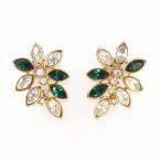 #anzamoneMonet серьги Gold цветной камень цветок узор женский [944996]