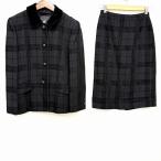 ショッピングBURBERRY #wnc バーバリー BURBERRY スカートスーツ 40 黒 セットアップ ツーピース チェック レディース [946969]
