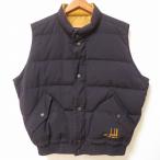 #wnc ダンヒル スポーツ Dunhill Sport ベスト ジレ ダウンベスト L 濃紺 ロゴ ジップアップ メンズ [948140]