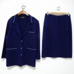 #wnc Leilian Leilian выставить две части вязаный 48 темно-синий простой большой размер женский [948971]