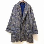 ショッピングイヴサンローラン #wnc イヴサンローラン Yves Saint Laurent コート M 青系 黄緑 ベージュ ガウン 中綿 ペイズリー柄 レディース [952399]