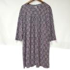 #anc レリアン Leilian ワンピース 13 紫 黒 白 チュニック 柄 大きいサイズ 七分袖 レディース [952803]