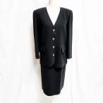 #anc Leilian Leilian выставить 11 чёрный V шея узкая юбка костюм 2 деталь re с биркой прекрасный товар ti-s[957408]