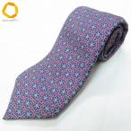 #ae Hermes HERMES галстук красный фиолетовый синий общий рисунок цветочный принт шелк Франция производства мужской [994222] k01