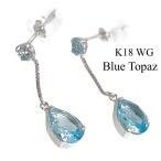 ブルートパーズピアス18金K18ホ...