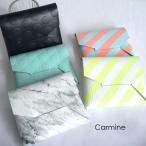 carmine カーマイン 財布 ポケット カード コインケース PCMMS  PCC ホワイト/イエロー/ブルー/ピンク/ブラック/水玉/ドット/ストライプ/石目