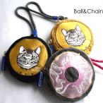 ショッピングストラップ 正規品 BALL＆CHAIN ボールアンドチェーン キーストラップ付きサークル ポーチ CIRCLE チャーム D[di:] D.CAT 猫 ネコ SWEET ドーナツ イエロー グレー ブラック