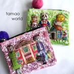 ショッピングスパンコール tamao world タマオワールド スパンコール 刺繍 ポーチ Maypole Dance Hotel POC 3231 3232 3432 3667 3668 3669猫/ネコ/グリーン/ピンク/ブルー