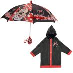 梅雨 対策 グッズ ミニーマウス   子供用 傘 レインコート可愛い 女の子  通学 雨具 ブラック レッド MINNIE